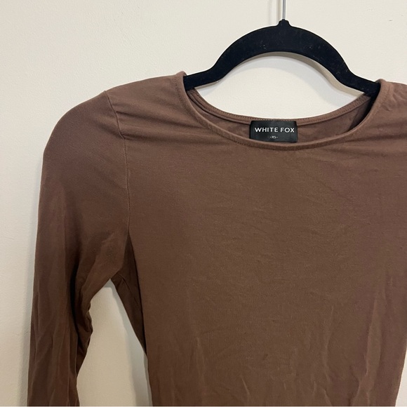 White Fox Boutique Chocolate Long Sleeve Top - Picture 2 of 5